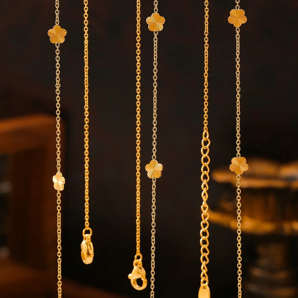 Goldie Flora Five Charms Luxury Necklace -18K