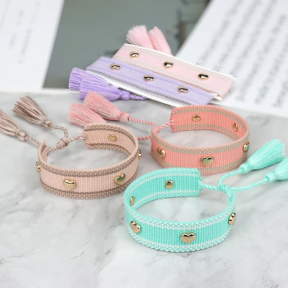 Champagne Pink Frappe Woven Bracelet