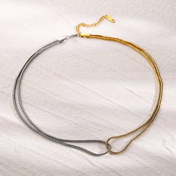 Bow Knot Necklace -Mix Metal