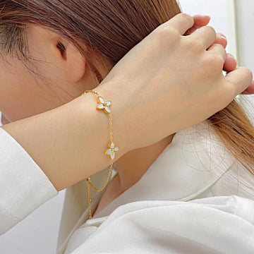 Alice Flora Three Charms Bracelet -18K