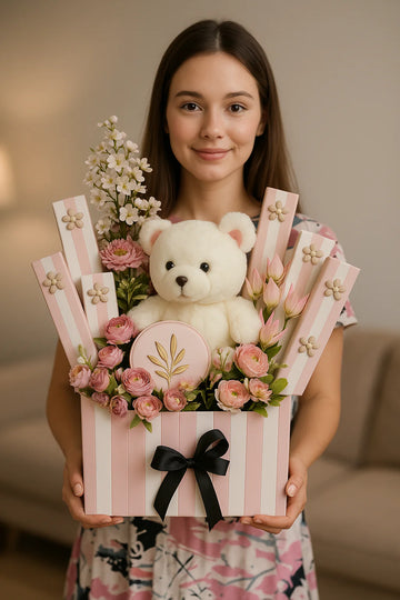 Blossom Teddy Gift Box