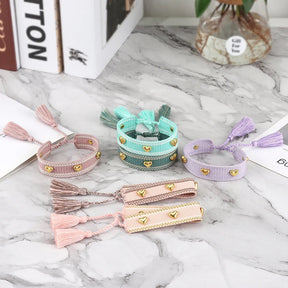 Champagne Pink Frappe Woven Bracelet