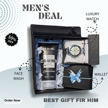 Men's Daily Essentials kit - includes Face wash , watch & Wallet